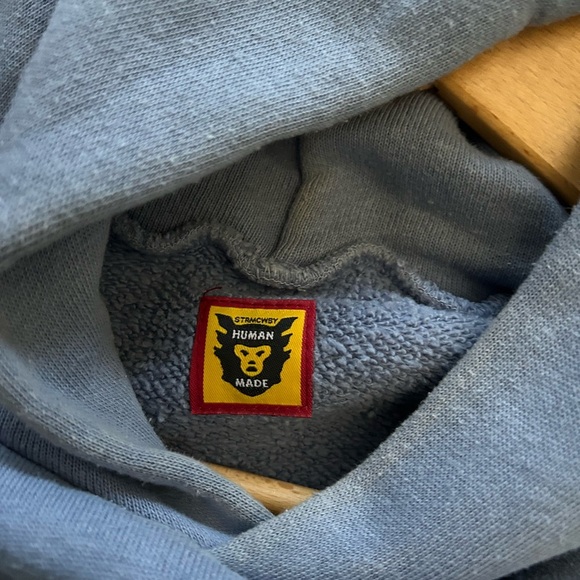 Human Made Heart Logo Hoodie Blue Size Large Oversized EUC - Picture 5 of 10